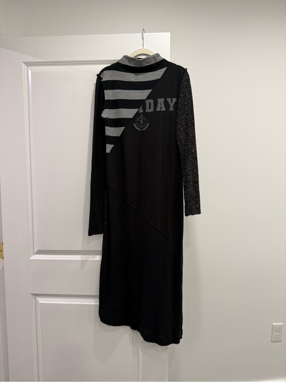 The Open Product One size Black Striped Panel Midi Dress
